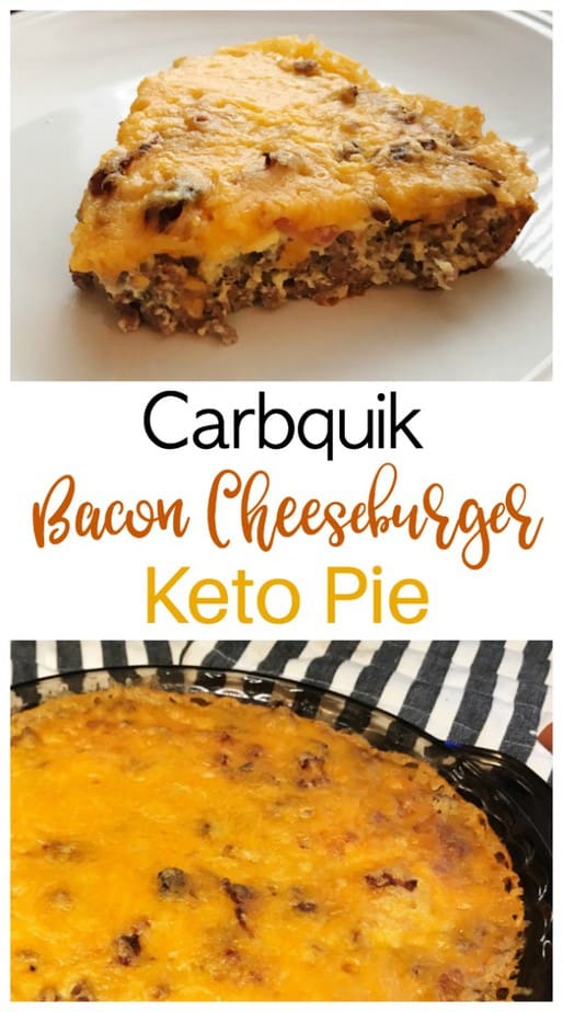 keto cheeseburger pie with carbquik