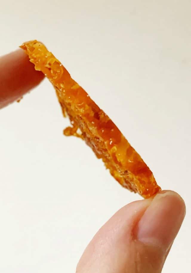 side view of bacon cheddar crisps