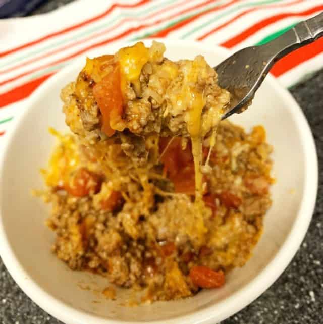 bite of taco casserole beef cheese