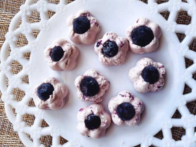 plate of blueberry fat bombs