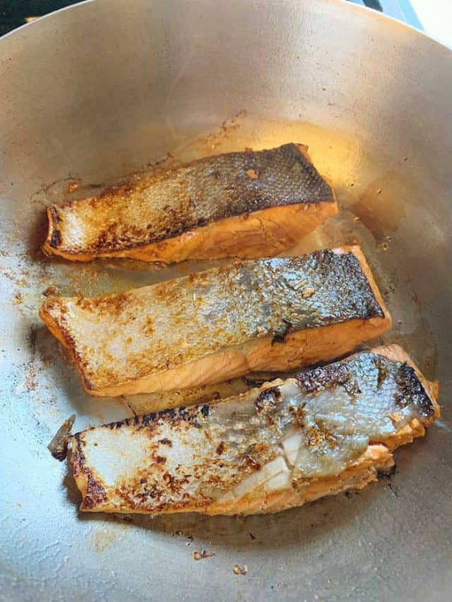 sear salmon in the pan