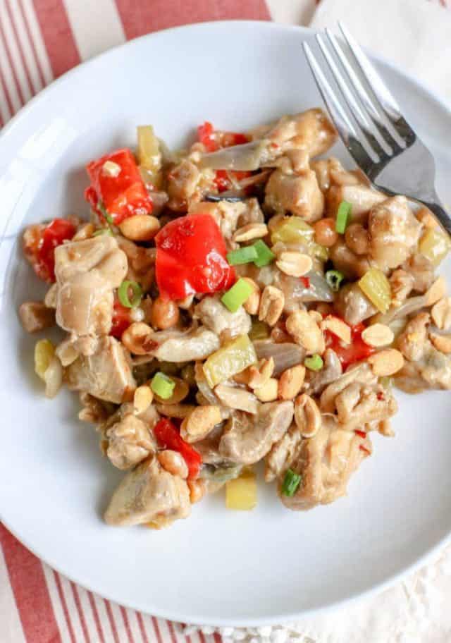 plate of Kung Pao Chicken